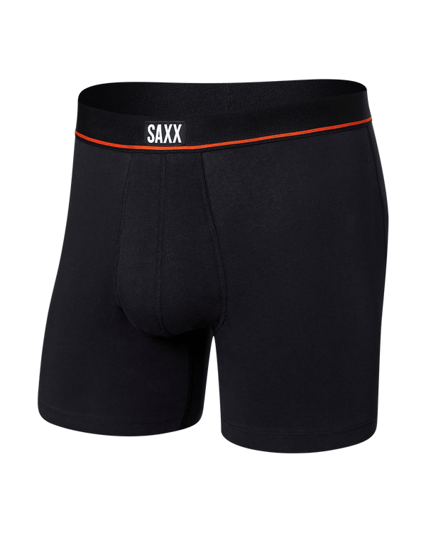 Front of Non-Stop Stretch Cotton Boxer Brief in Black