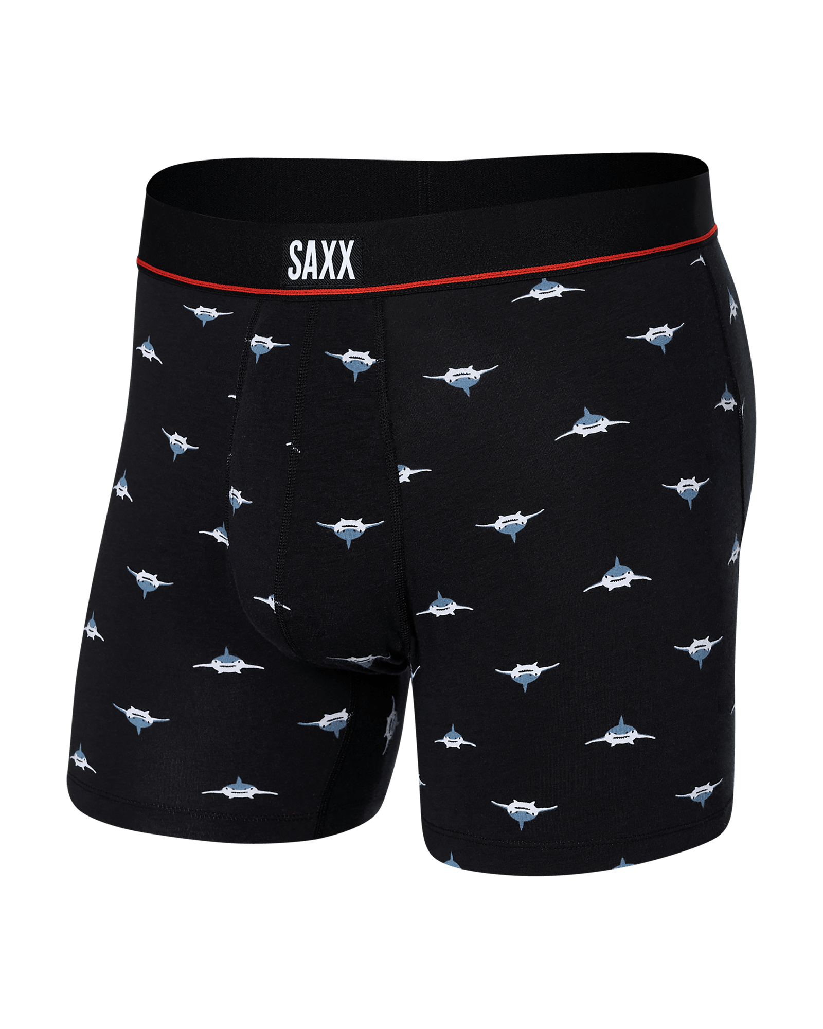 Front of Non-Stop Stretch Cotton Boxer Brief Fly in Mini Predator- Black