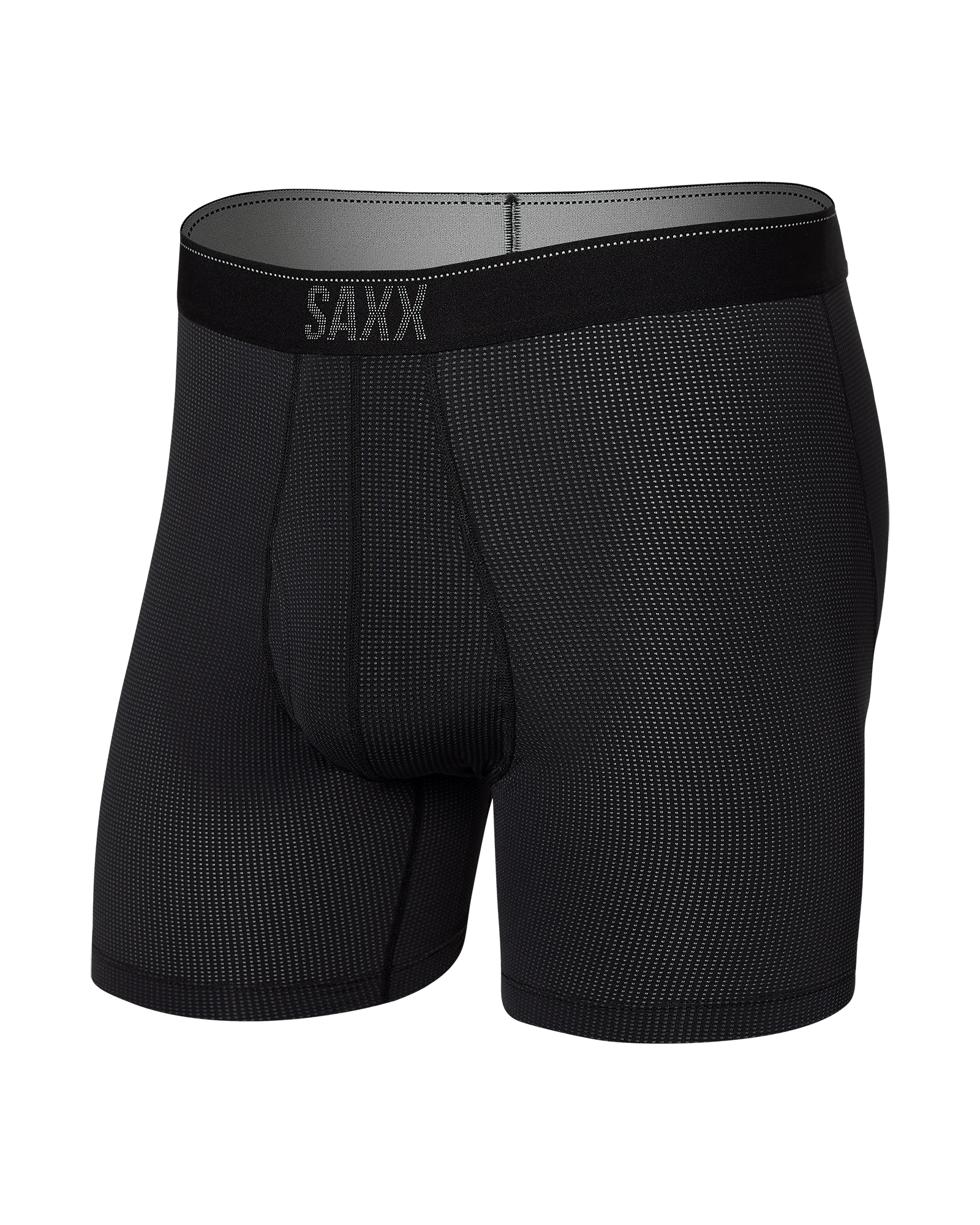 Front of Quest Boxer Brief Fly in Black