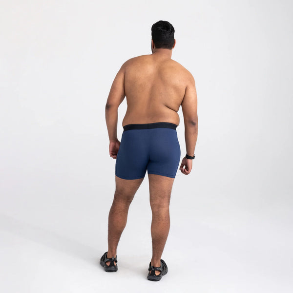 Back - Model wearing Quest Boxer Brief Fly in Midnight Blue II