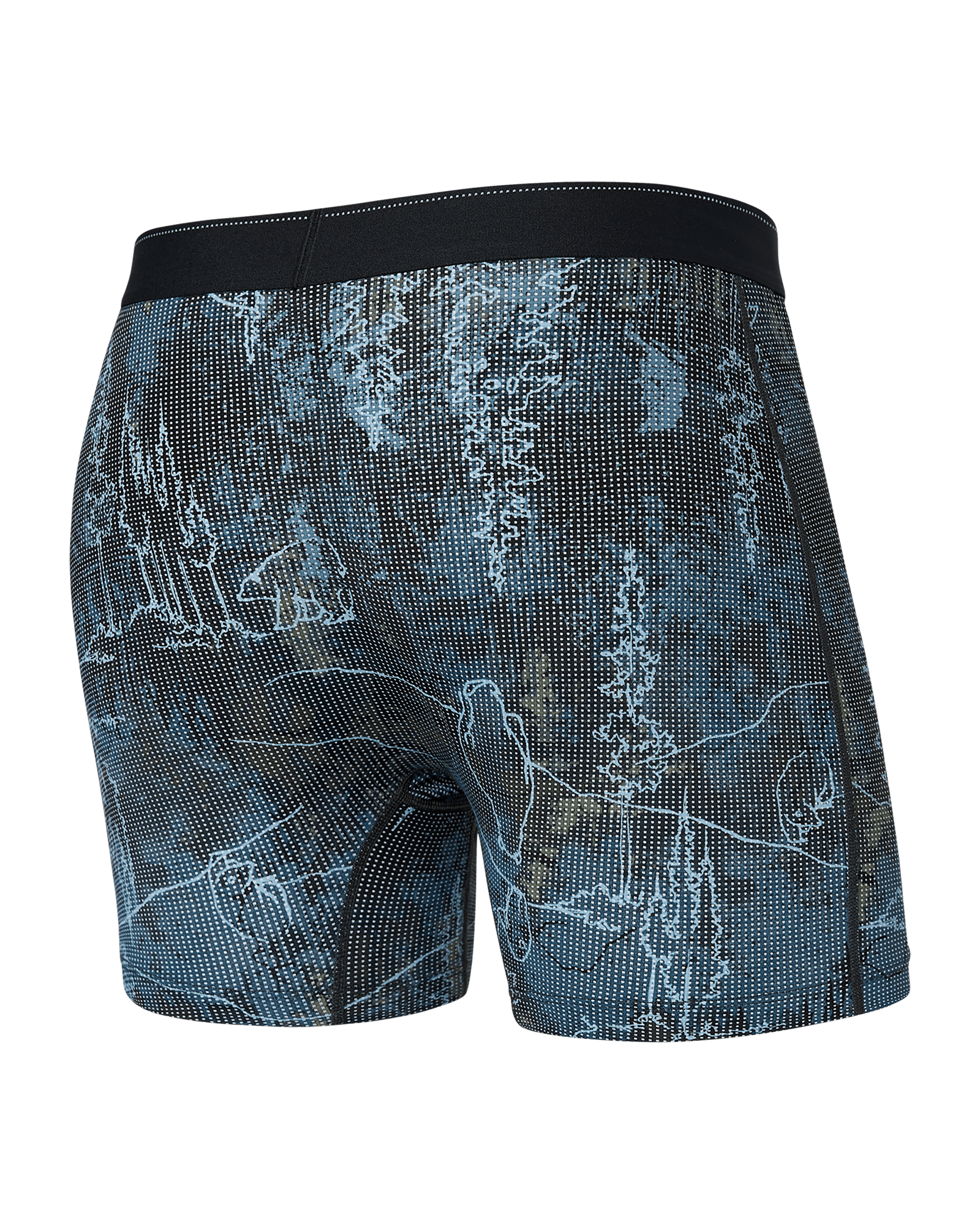 Back of Quest Quick Dry Mesh Boxer Brief Fly in Smokey Mountains- Multi
