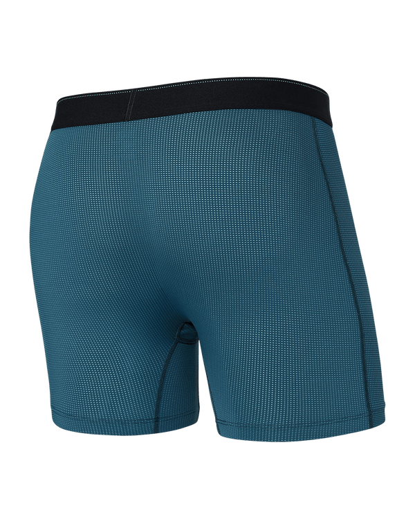 Back of Quest Quick Dry Mesh Boxer Brief Fly in Storm Blue