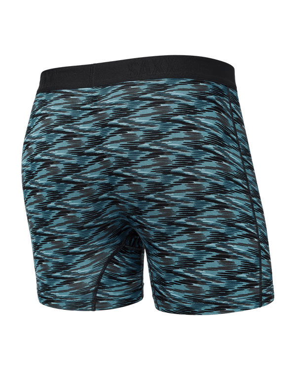 Back of Vibe Boxer Brief in Action Spacedye- Washed Teal