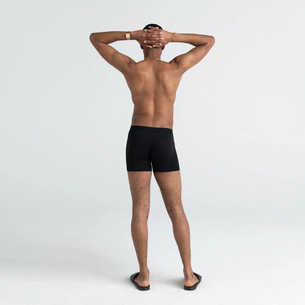 Back - Model wearing Super Soft Vibe Boxer Brief in Black