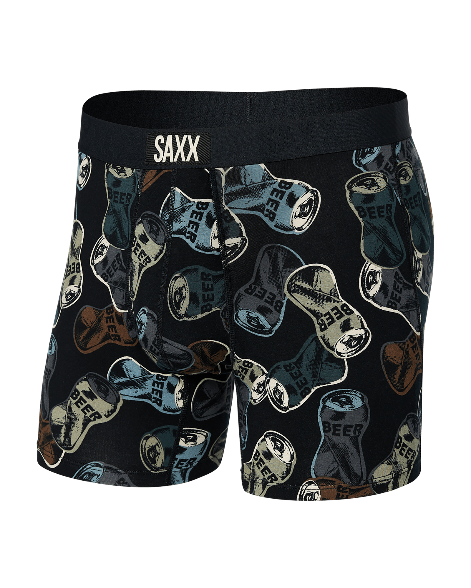 Front of Vibe Super Soft Boxer Brief in Friday Night Camo- Black