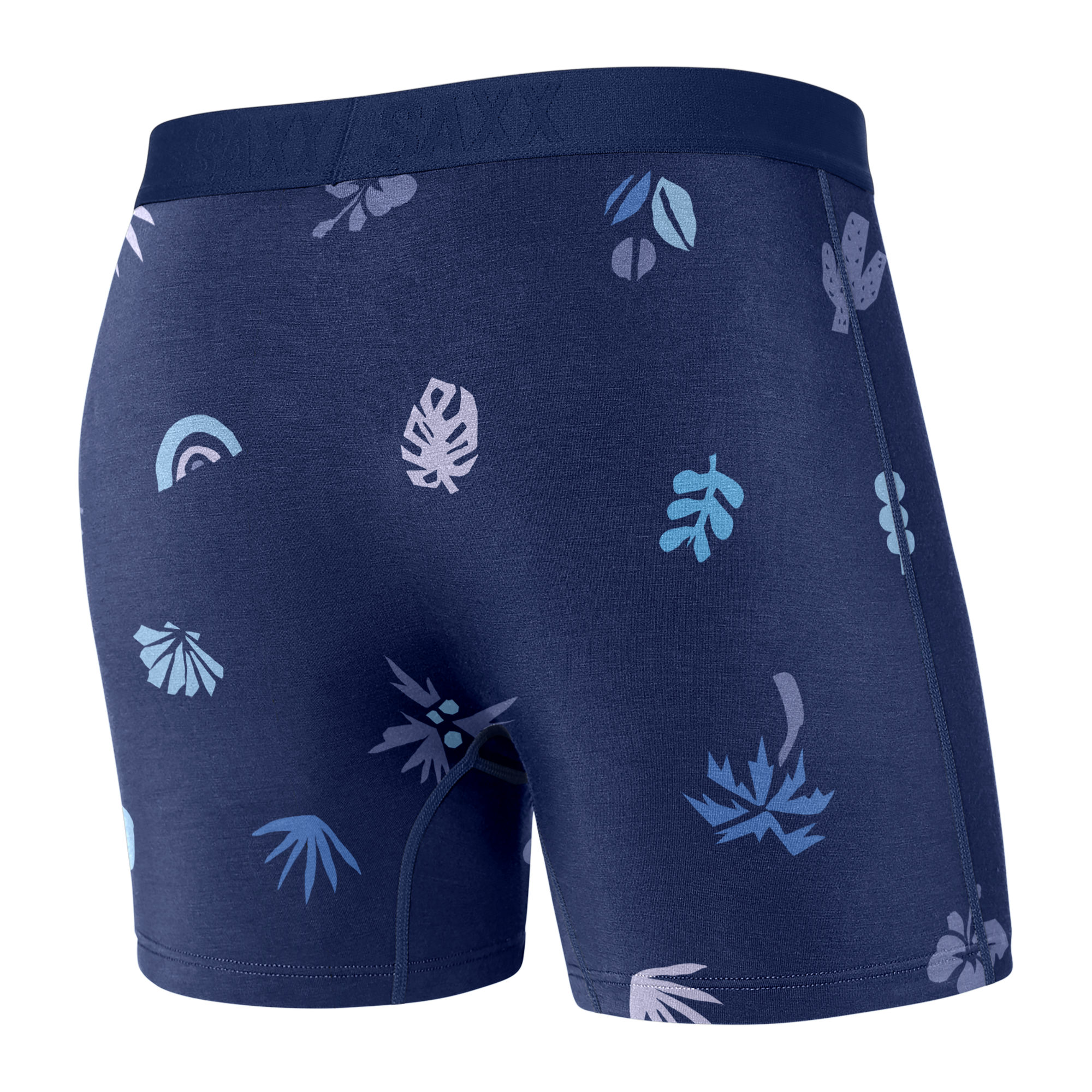 Back of Vibe Boxer Brief in Summer Stencil- Blueberry