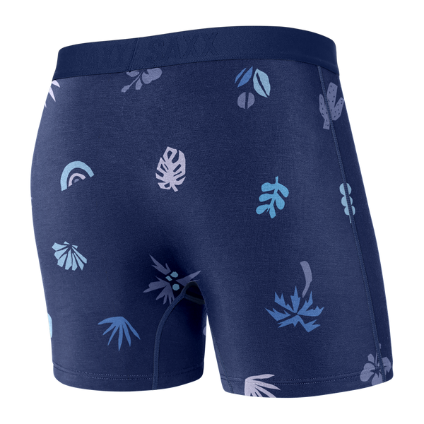 Back of Vibe Boxer Brief in Summer Stencil- Blueberry