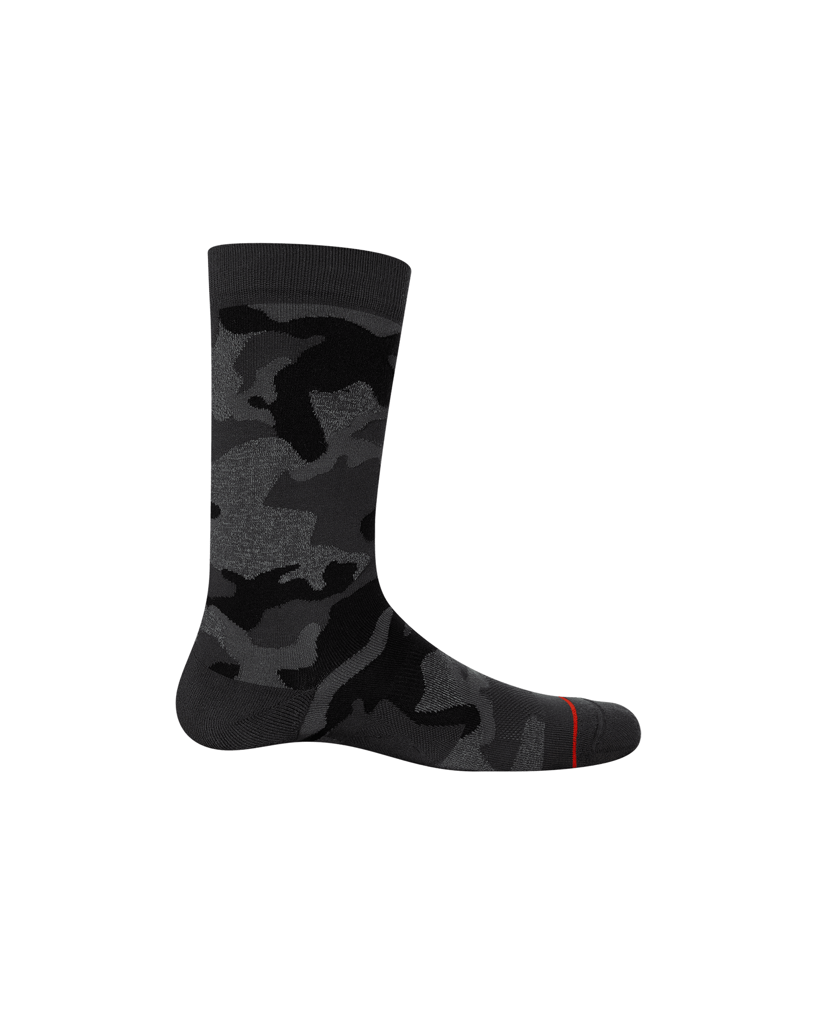 Back of Whole Package Crew Sock in Supersize Camo- Black