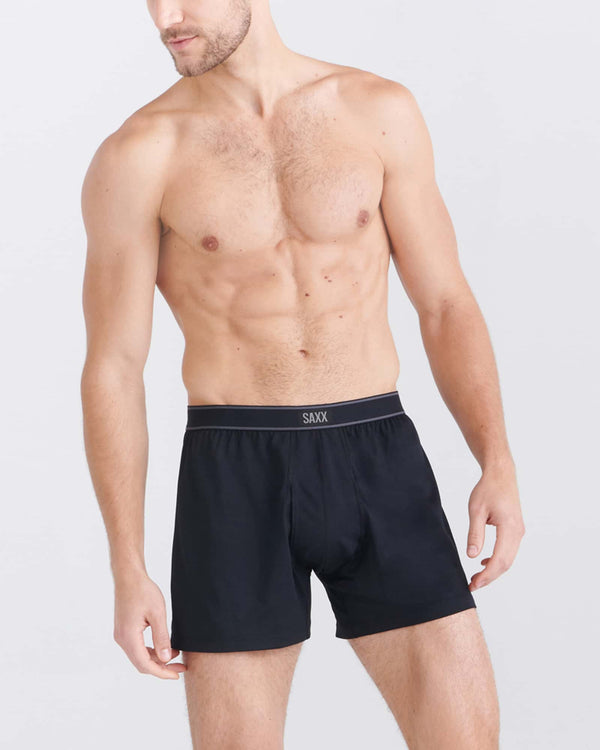 Front - Model wearing Daytripper Boxer Short Fly in Black