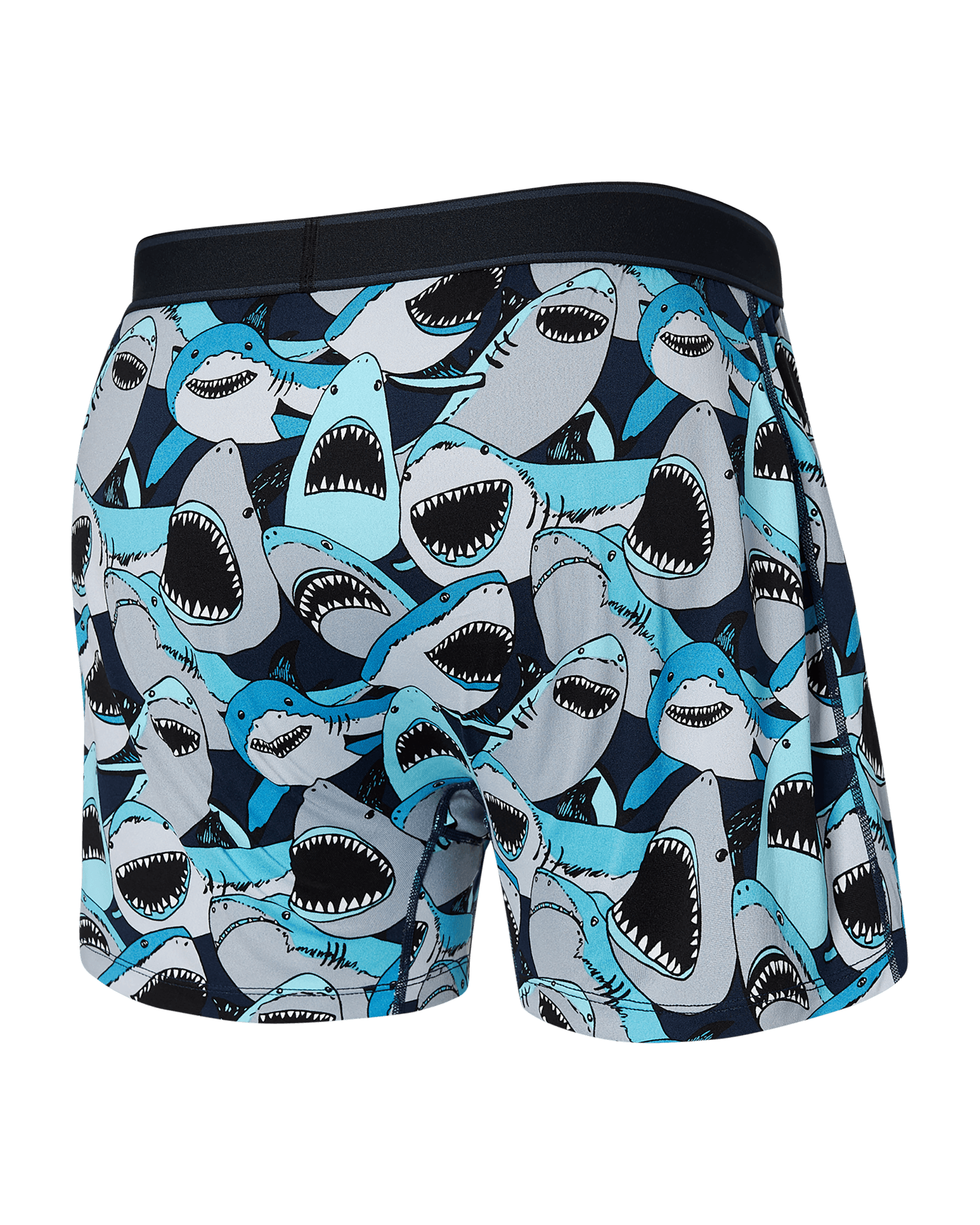 Back of Daytripper Loose Boxer Fly in Shark Tank Camo- Navy