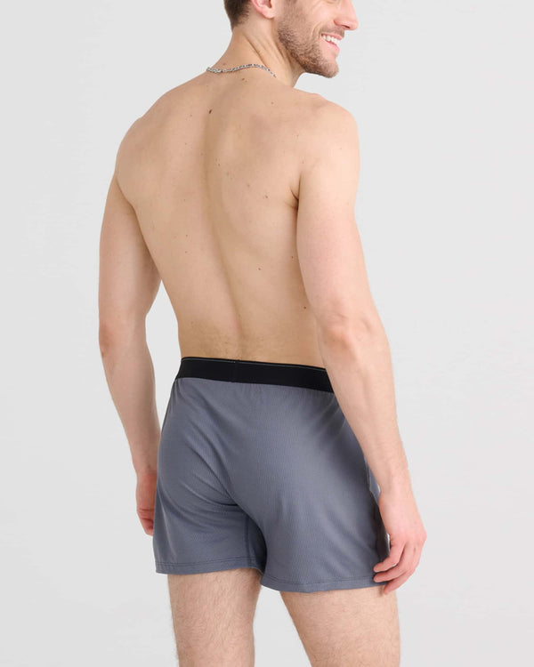 Back - Model wearing Quest Quick Dry Mesh Boxer Short Fly in Turbulence