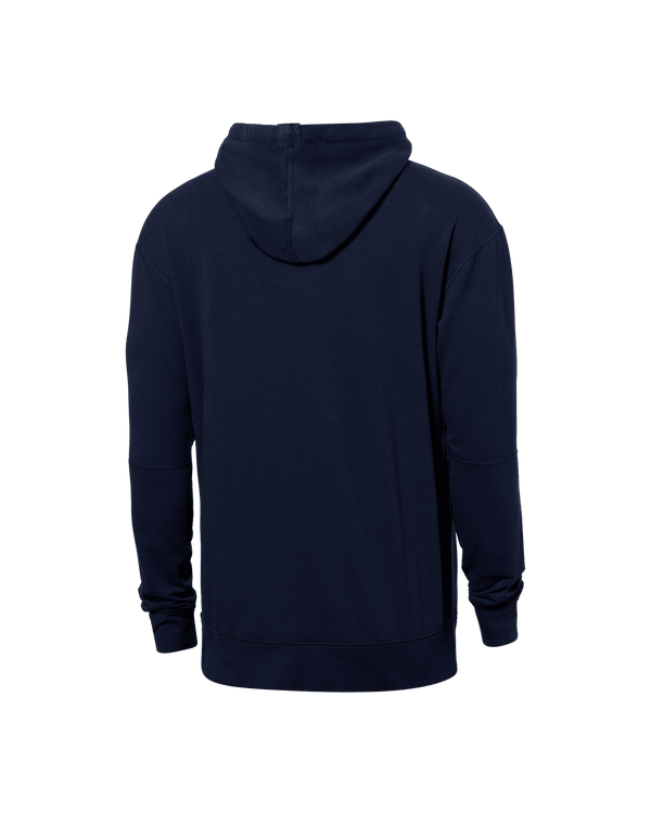 Back of 3Six Five Lounge Hoodie in Maritime Blue