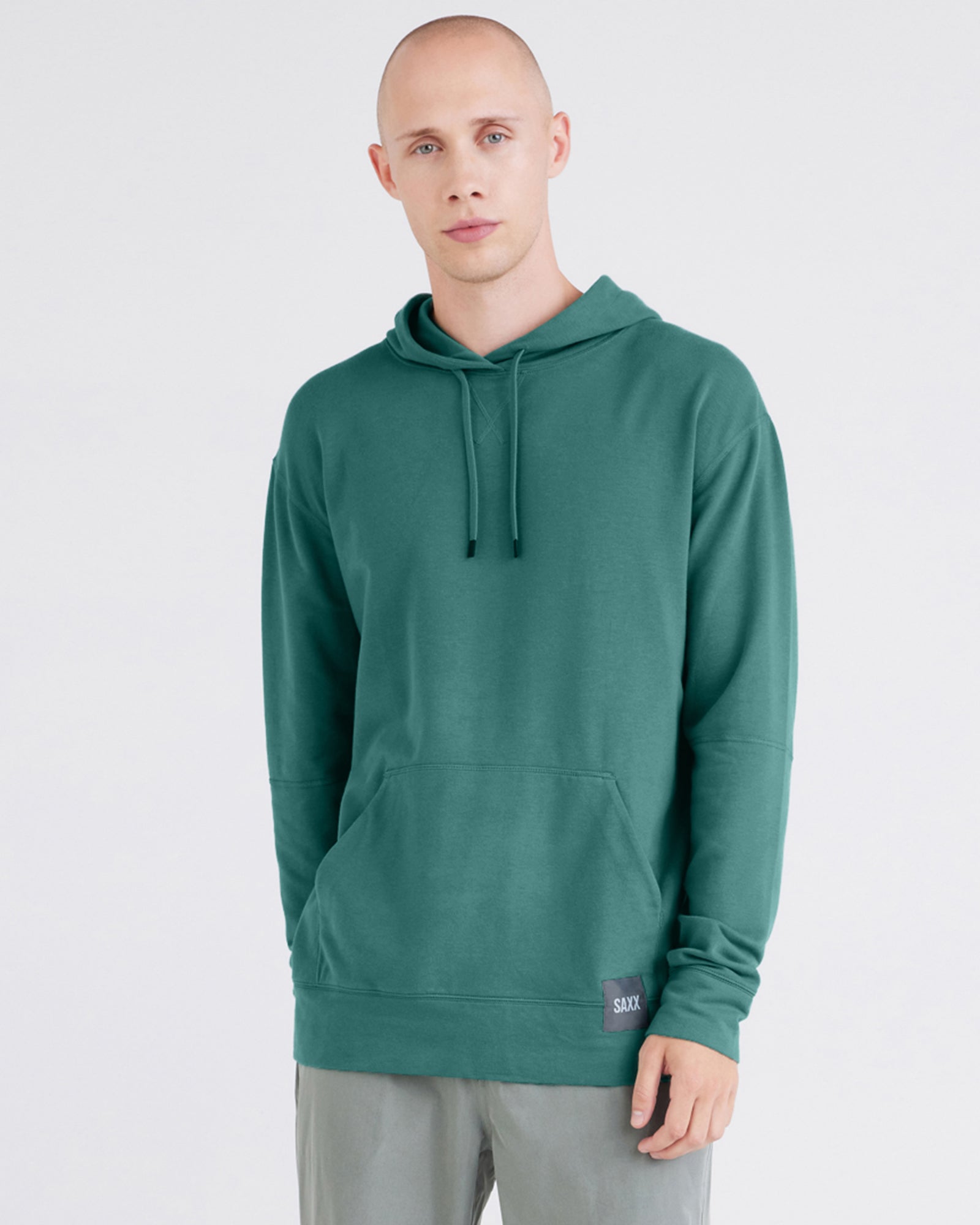 Front - Model wearing  3Six Five Lounge Hoodie in Pine