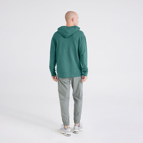 Back - Model wearing  Go To Town Jogger in Cargo Grey and 3Six Five Lounge Hoodie in Pine