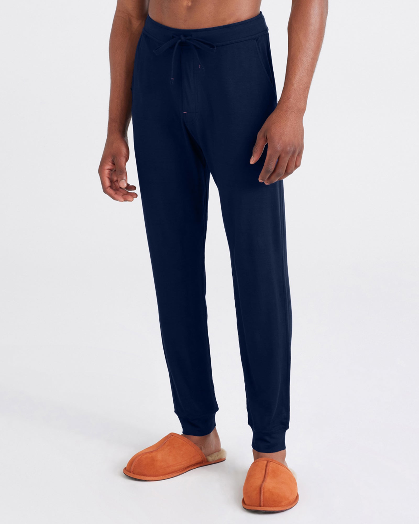 Front - Model wearing  Snooze Sleep Pant in Maritime