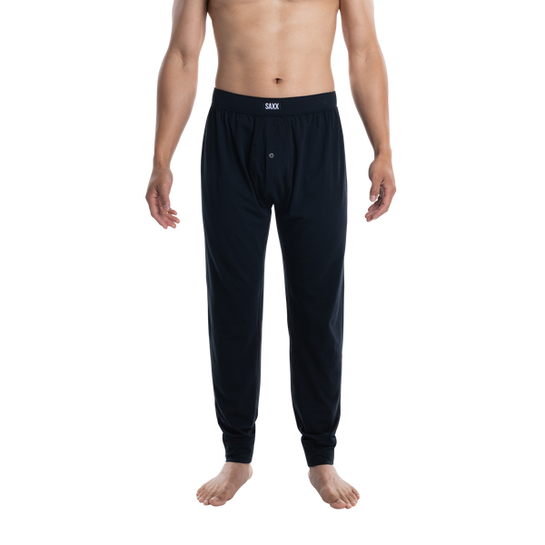 Front - Model wearing Droptemp Cooling Sleep Pant Fly in Black