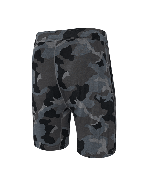 Back of Snooze Sleep Short in Supersize Camo- Dark Charcoal