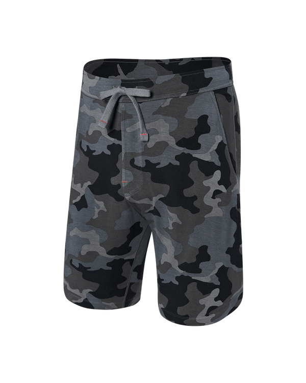 Front of Snooze Sleep Short in Supersize Camo- Dark Charcoal