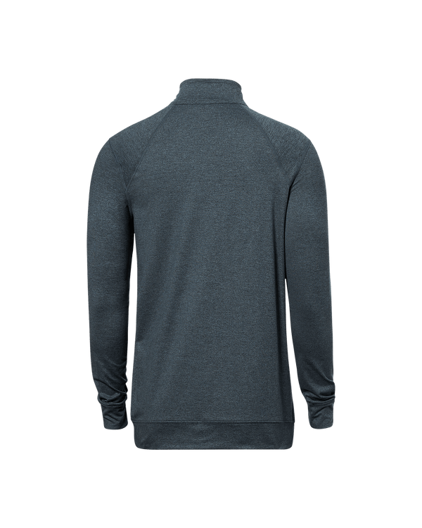 Back of PeakDaze Long Sleeve Half Zip in Turbulence Heather