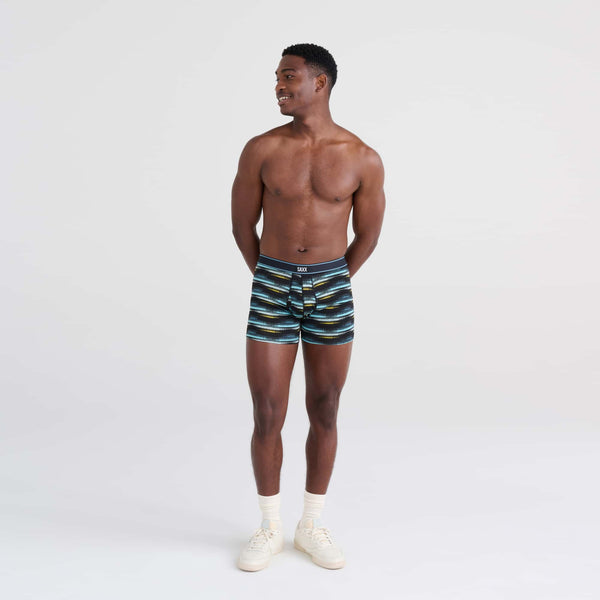 Front - Model wearing Daytripper 2-Pack Boxer Brief in Broadcast Stripe/Black