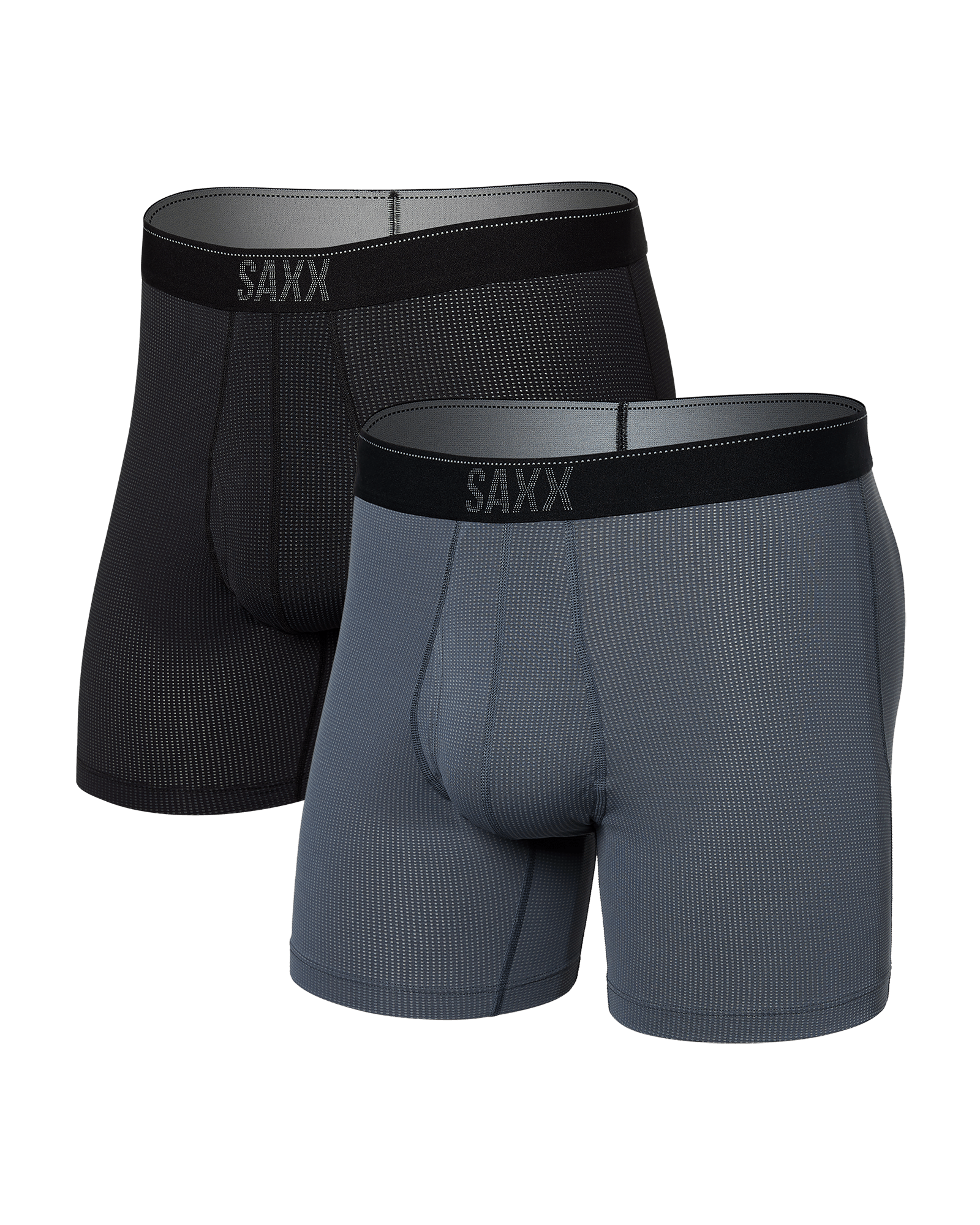 Front of Quest Baselayer 2-Pack Boxer Brief in Turbulence/Black