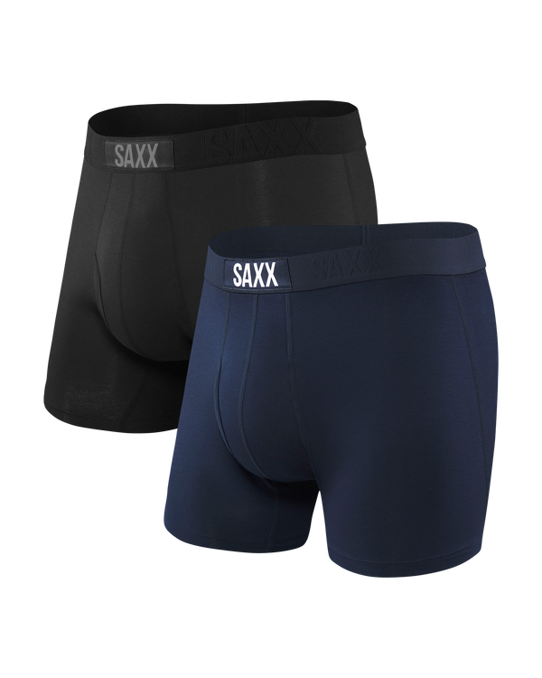 Front of Ultra Boxer Brief Fly 2 Pack in Black/Navy