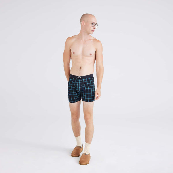 Front - Model wearing  Ultra Super Soft (2 Pack) Boxer Brief in Getta Watt/Windowpane