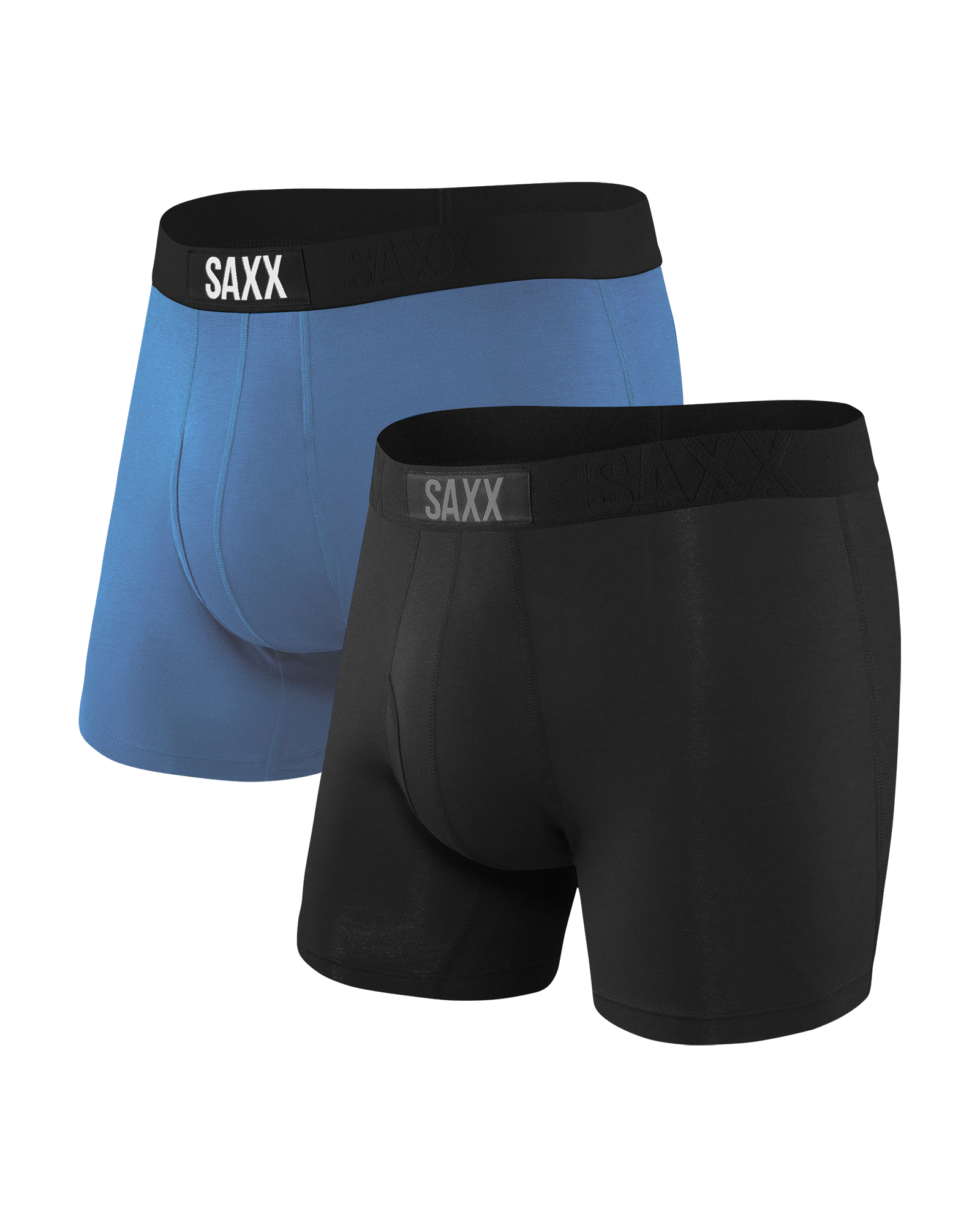 Front of Ultra Super Soft Boxer Brief 2 Pack in Racer Blue/Black