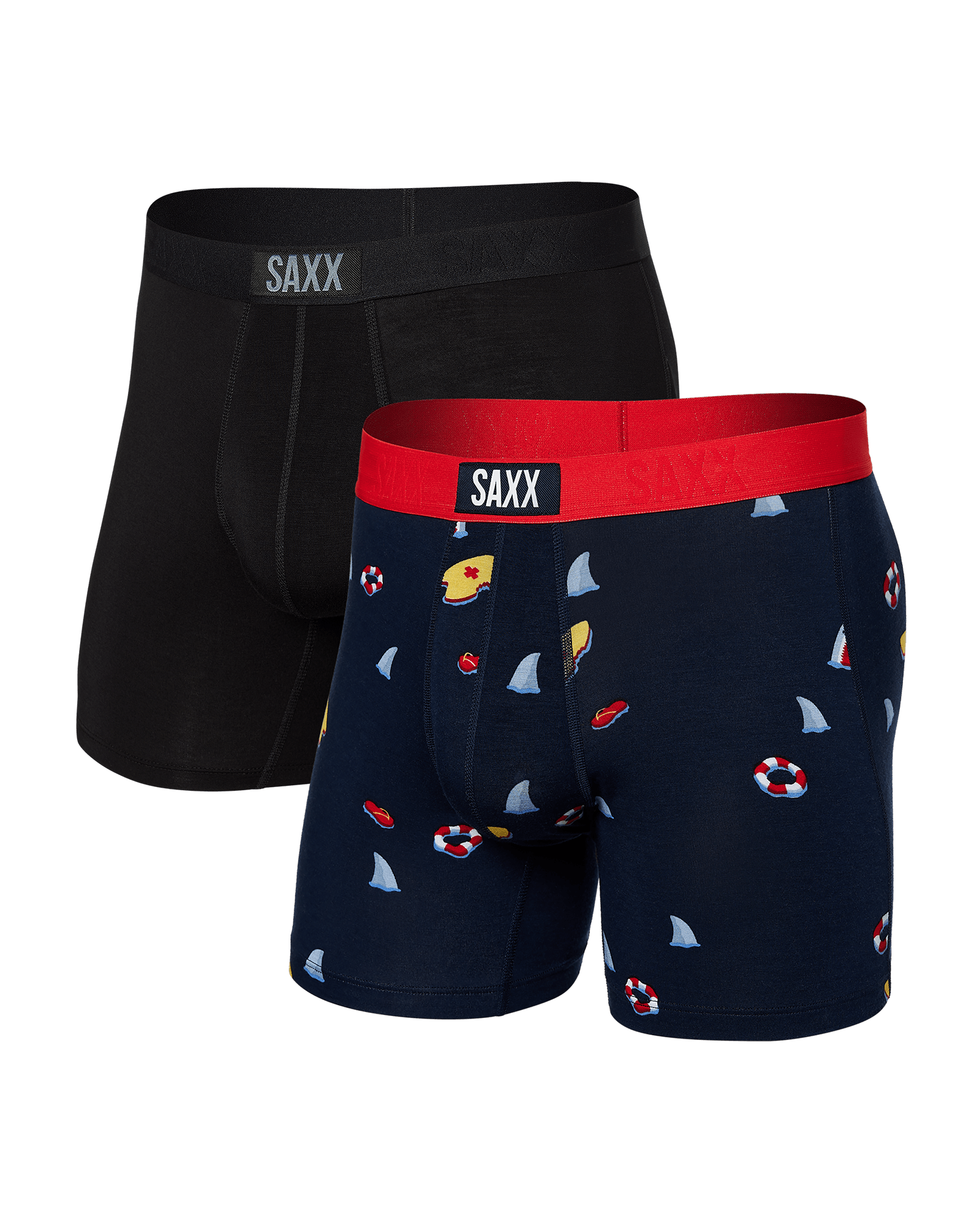 Front of Vibe 2-Pack Boxer Brief in Dangerous Waters/Black