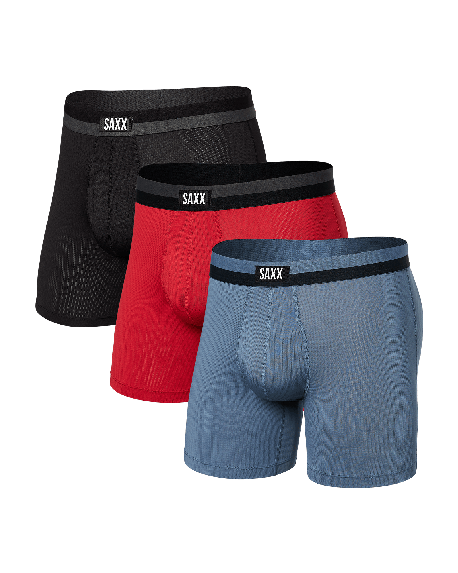 Front of Sport Mesh 3-Pack Boxer Brief in Sunset/Stone/Black