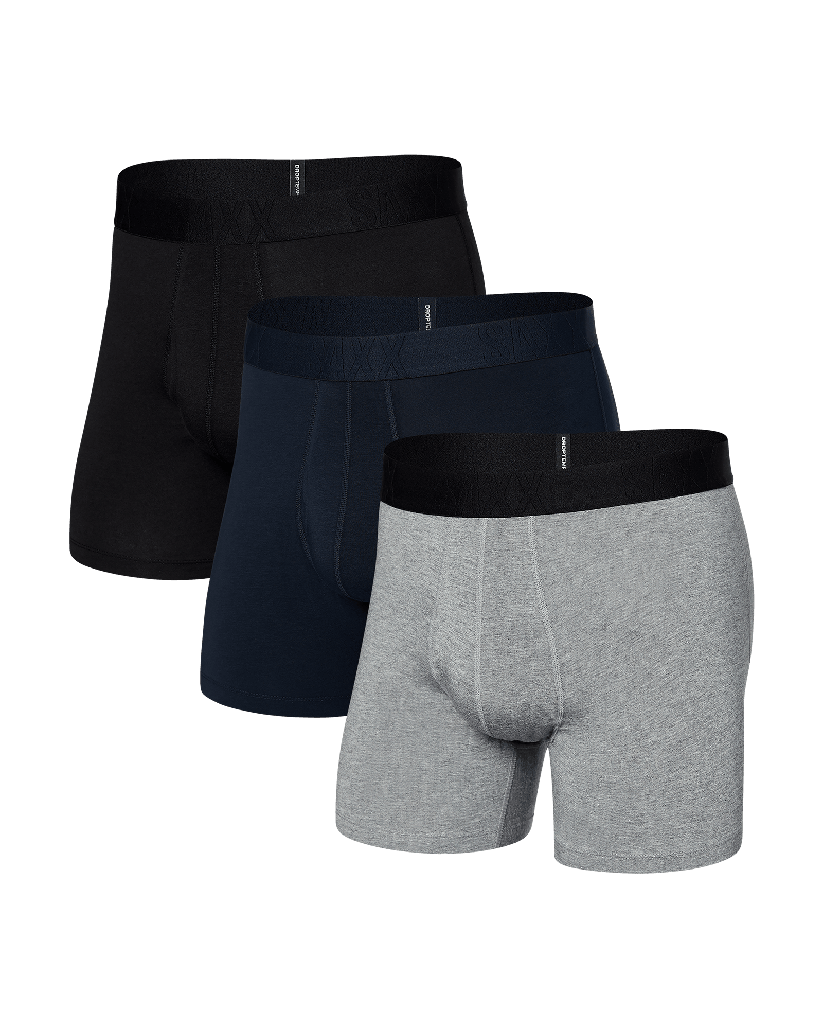 DropTemp® Cooling Cotton Boxer Brief - Dark Grey Heather/Dark Ink/Black ...