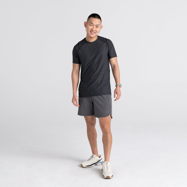 Front - Model wearing Gainmaker 2N1 Short 7" in Grey Heather