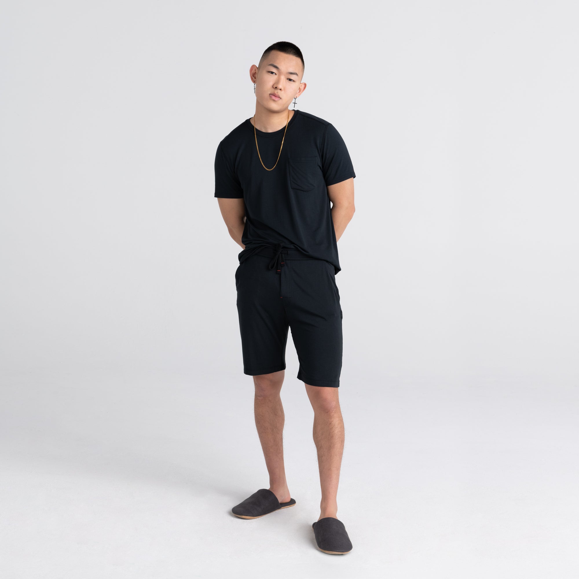 Front - Model wearing Snooze Short in Black