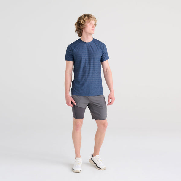 Front - Model wearing Gainmaker 2N1 Short 7" in Grey Heather showing liner