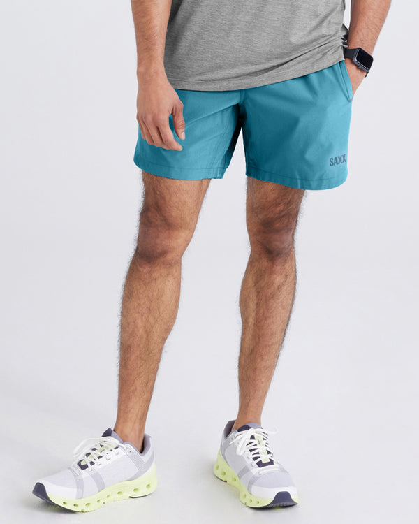 Front - Model wearing  Gainmaker 2N1 Short Regular in Hydro Blue