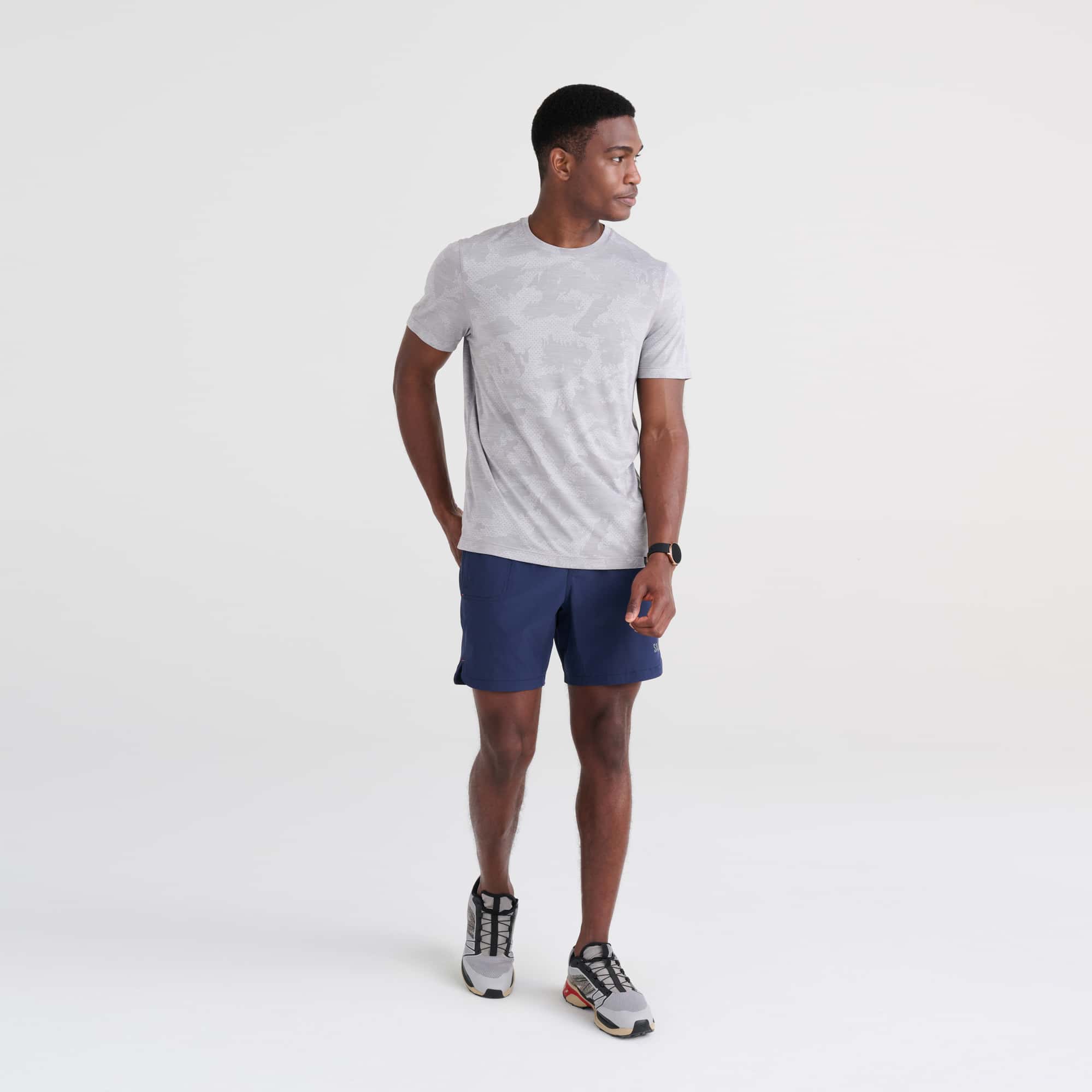 Front - Model wearing Gainmaker 2N1 Short Regular in Navy