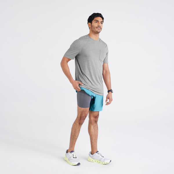 Front - Model wearing  Gainmaker 2N1 Short Regular in Hydro Blue