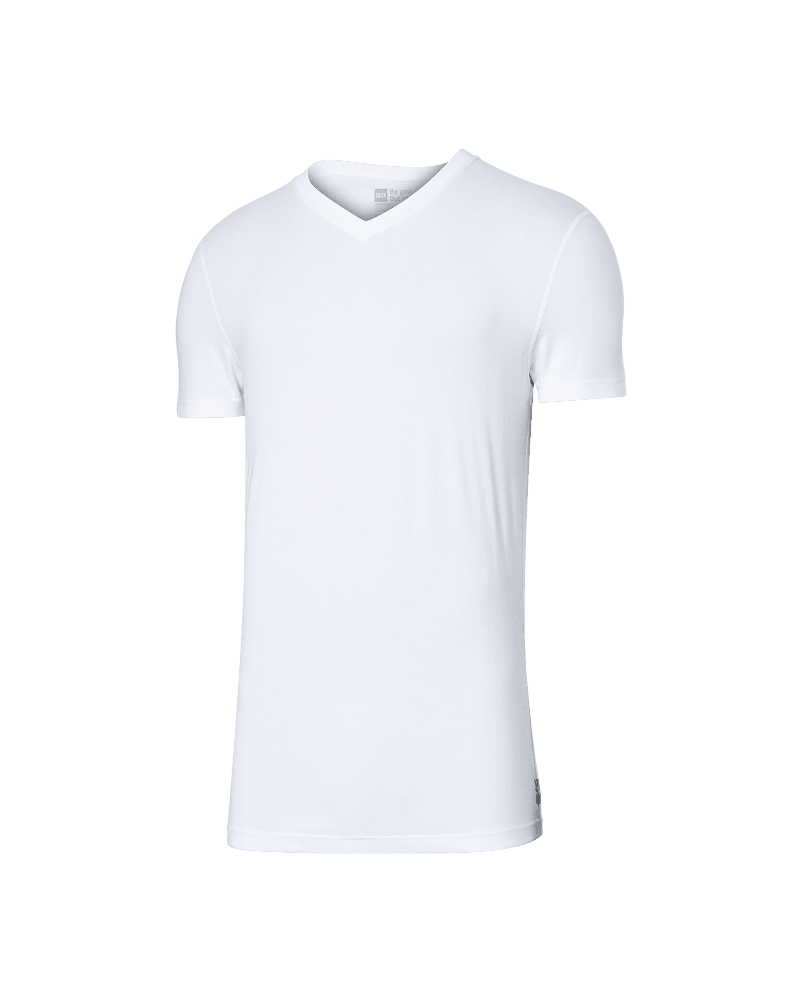 Front of Droptemp Cooling Cotton V Neck in White