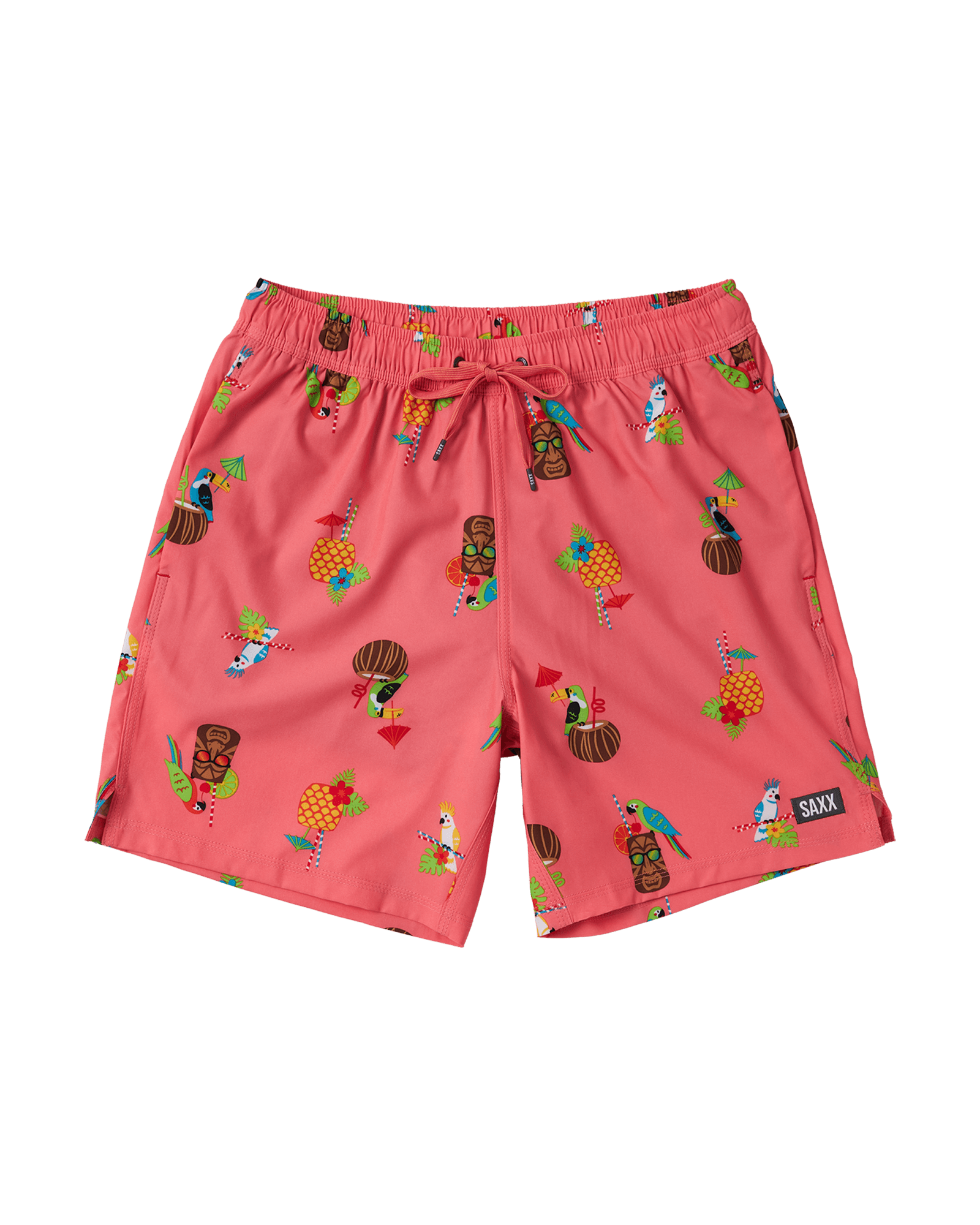 Front of Oh Buoy 2N1 Swim Short Regular in Birds Of Paradise-Coral