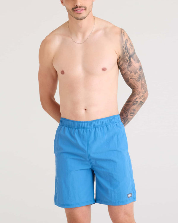 Front - Model wearing Go Coastal 2N1 Volley 7" in Lake Blue