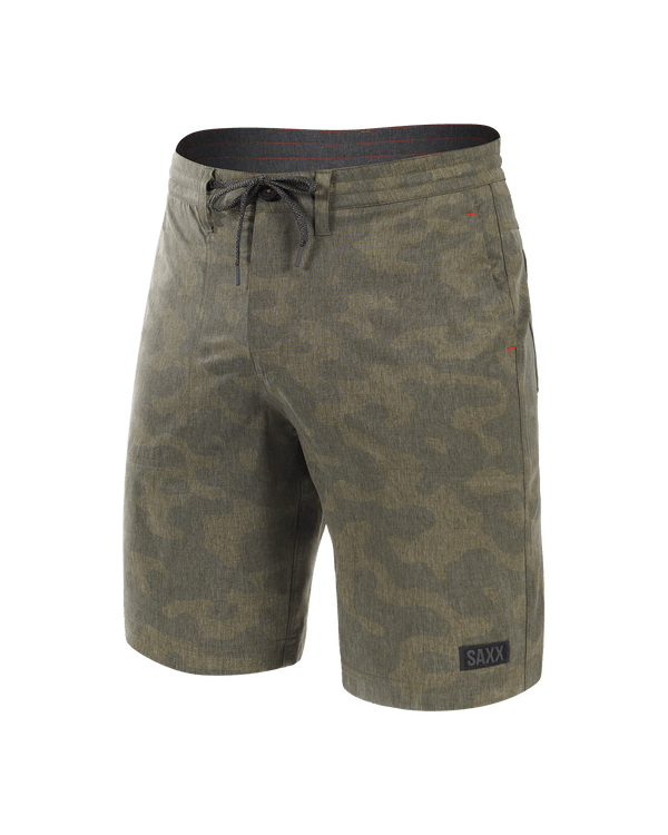 Front of Land To Sand 2N1 Short Regular in Quicksand Camo- Green Heather