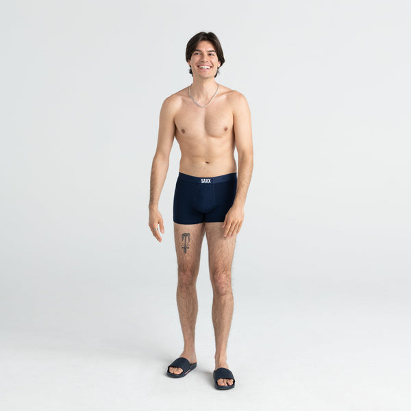 Front - Model wearing Vibe Trunk 2 Pack in Black/Navy