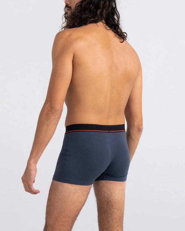 Back - Model wearing Non-Stop Stretch Cotton Trunk Fly 2Pk in Deep Navy/Black