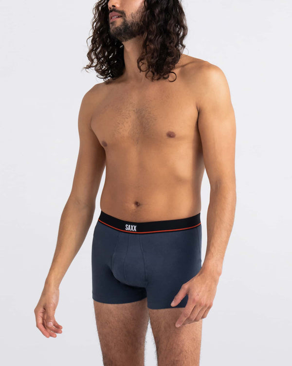 Front - Model wearing Non-Stop Stretch Cotton Trunk Fly 2Pk in Deep Navy/Black