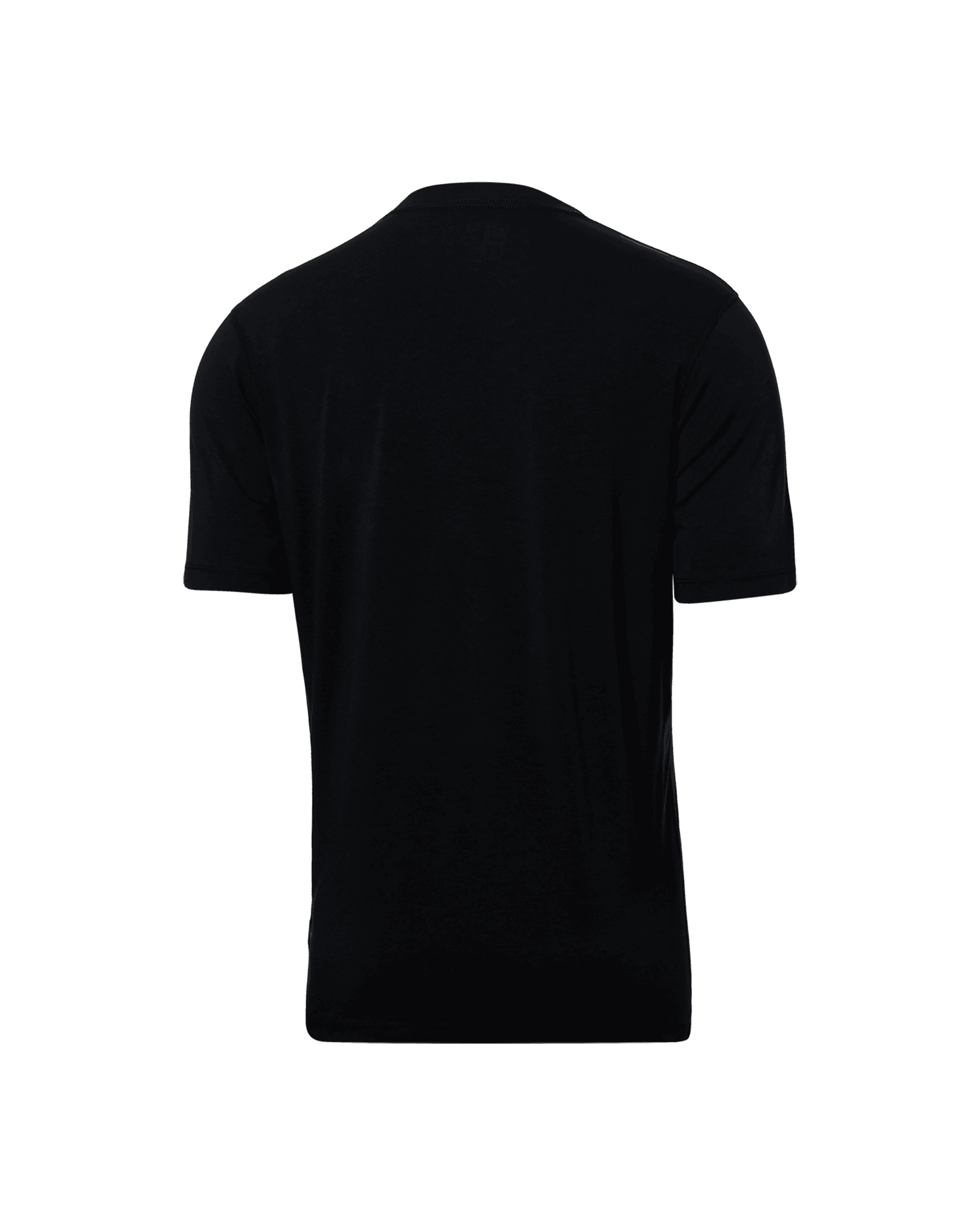 Back of DropTemp Cooling Cotton Short Sleeve Crew in Black