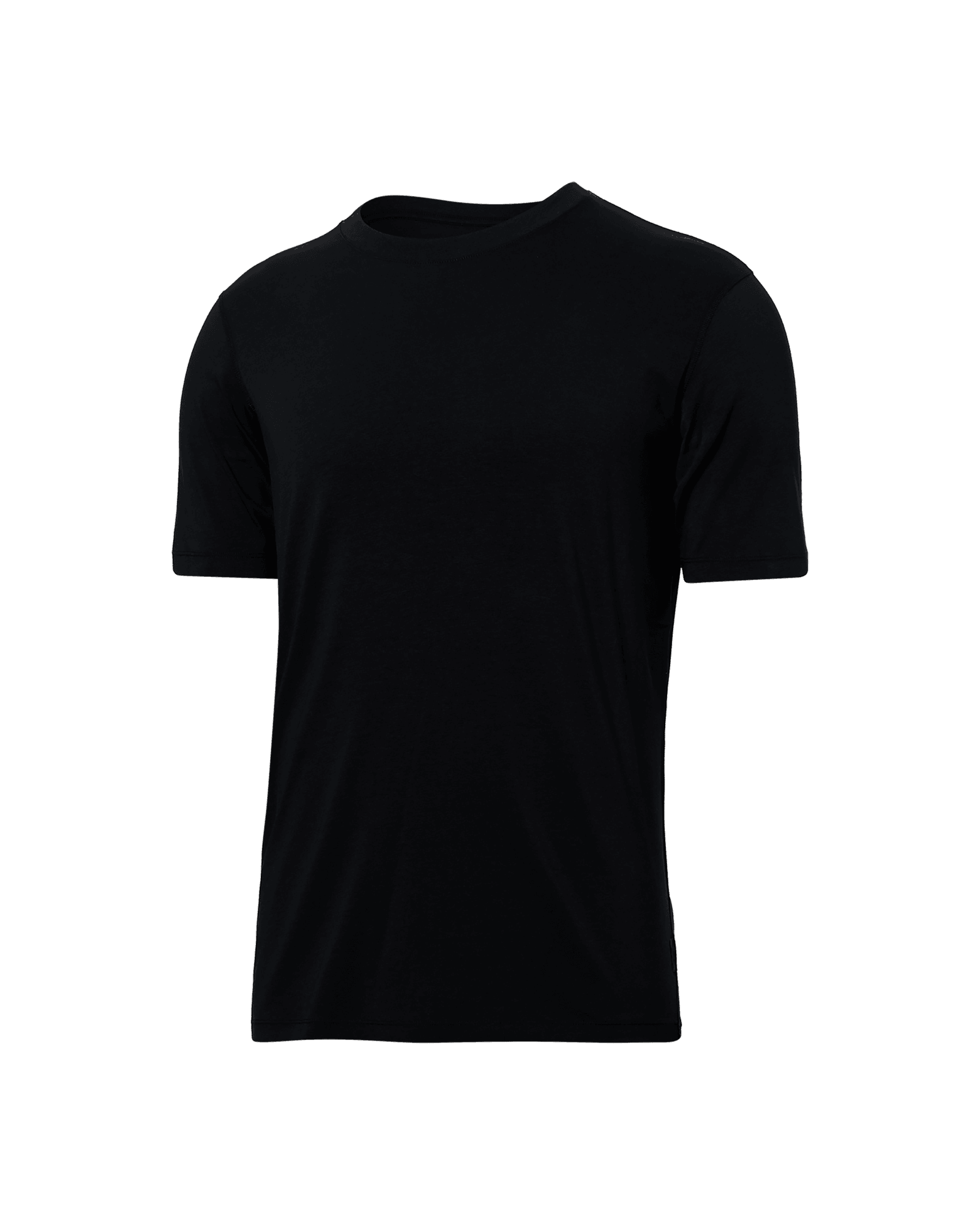 Front of DropTemp Cooling Cotton Short Sleeve Crew in Black