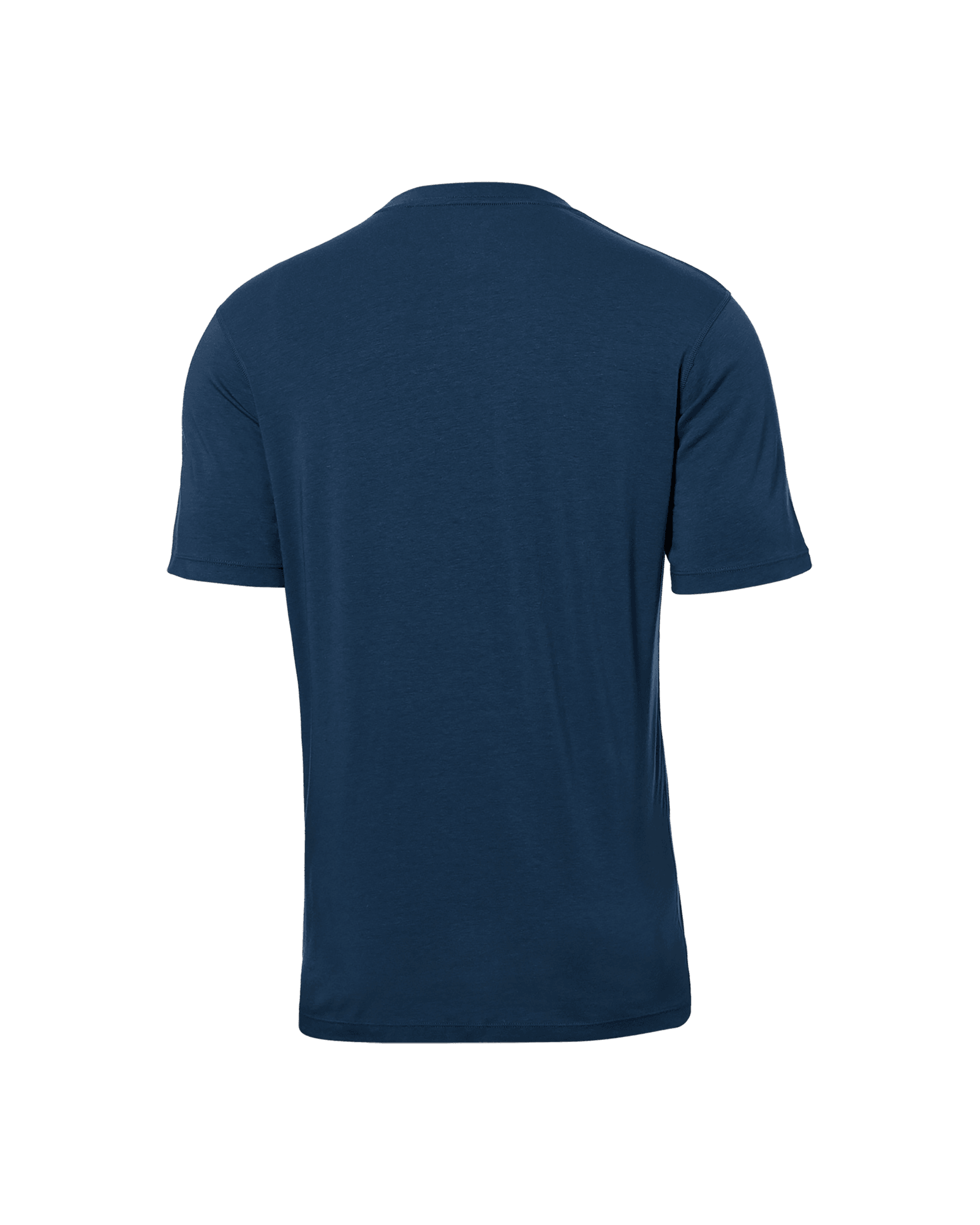 Back of DropTemp Cooling Cotton Short Sleeve Crew in Dark Denim