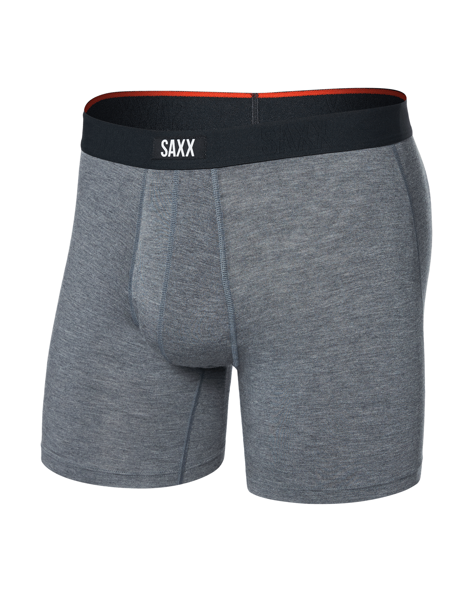 Front of Vibe Xtra Boxer Brief Fly in Dark Grey Heather