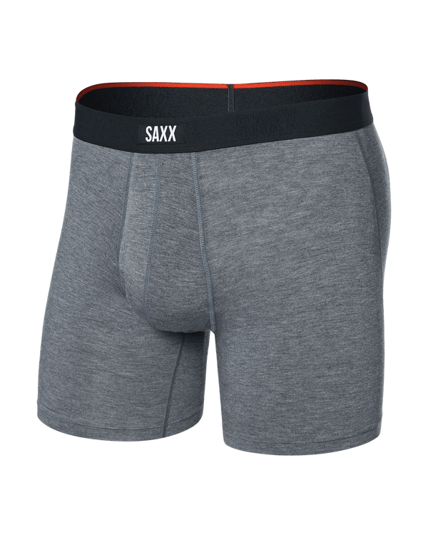 Front of Vibe Xtra Boxer Brief Fly in Dark Grey Heather