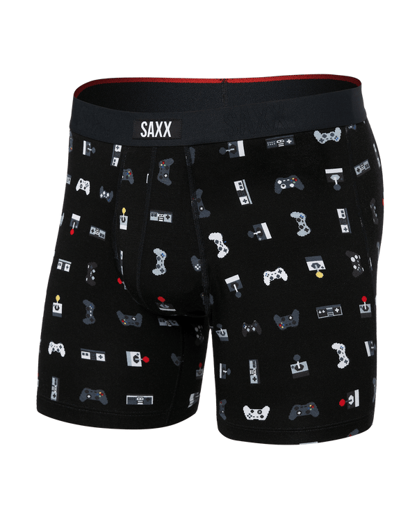 Front of Vibe Xtra Boxer Brief in Gamer-Black